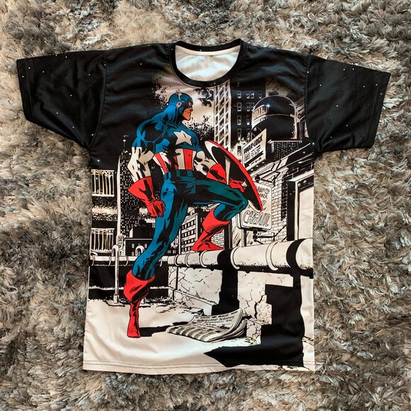 Preowned Marvel  Captain America Conic Graphic Shirt - Picture 1 of 4